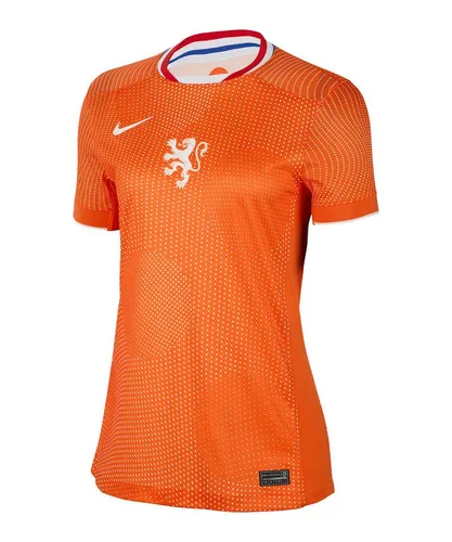 Nike Niederlande Frauen EM 25 Teamtrikot Damen in safety orange-white, Größe S - Damentrikot für die EM 2025 mit Vereinsdetails der Niederlande; sorgt für hohen Tragekomfort durch atmungsaktive Dri-FIT-Technologie; ideal für Sport und Freizeit.