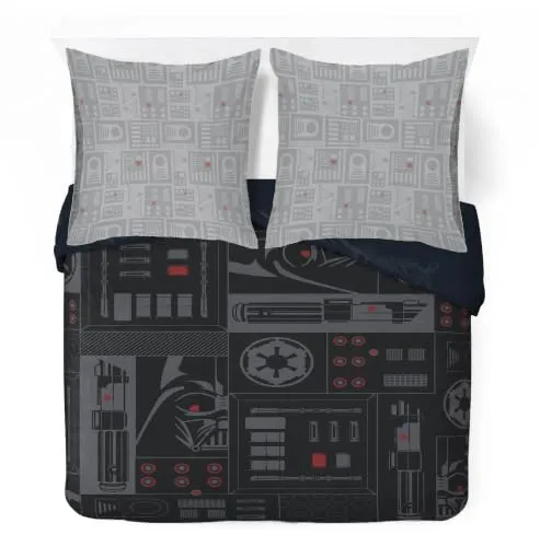 Jay Franco Star Wars Darth Vader Empire Bettwäsche-Set – Superweiche Kinder-Bettwäsche mit Kissenbezug, NUR BETTBEZUG (Füllung Nicht enthalten), Schwarz, 3-teilig Doppelbett