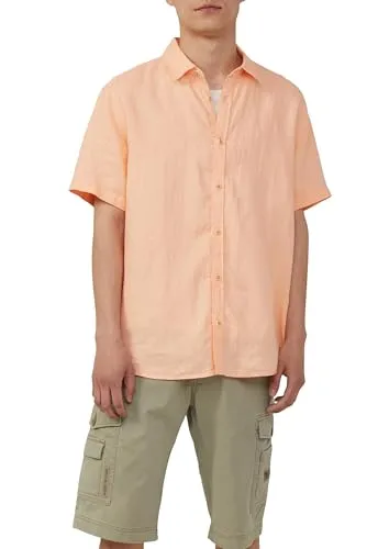 s.Oliver Regular Fit Kurzarmhemd aus 100% Leinen in orange von s.Oliver