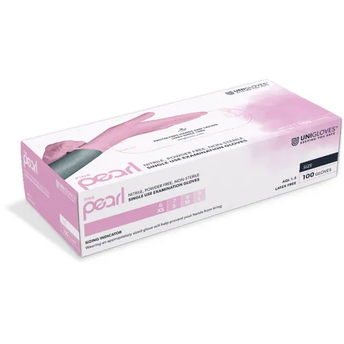 Unigloves PINK PEARL Nitrilhandschuhe - puderfrei und hautfreundlich, ideal für Allergiker und professionelle Anwendungen