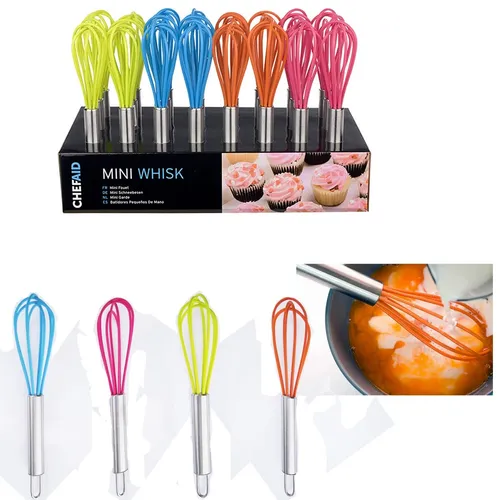 Chef-Hilfe Mini Schneebesen Ei Zusammenschlagen Metall Silikon Kopf Küchen Hand