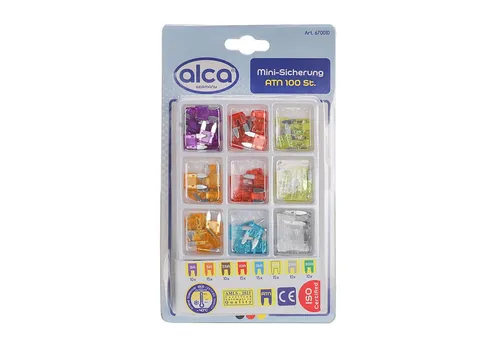alca Sicherheitsrelais Mini-Sicherungen 3 A - 30 A, 100 St. Set Auto Flach Sicherungen, (100-St)