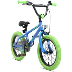 Bikestar Kinderfahrrad BMX, 1 Gang - Kinderfahrrad im coolen BMX Style, 16 Zoll, ergonomisch verstellbarer Lenker und Sattel, ideal für Kinder ab 4 Jahren, mit Sicherheitslenkergriffen ausgestattet.