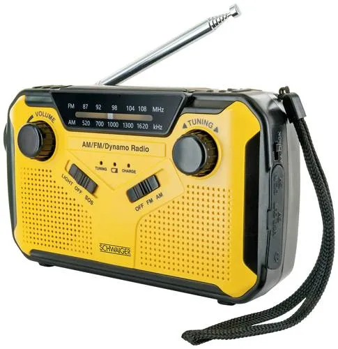 Schwaiger Outdoorradio mit Handkurbel und Solarpanel