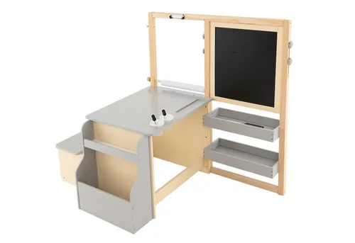 COSTWAY Standtafel 6 in 1 Kinder Staffelei Set, mit Bank