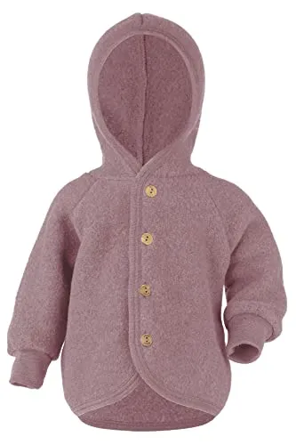 Engel Baby Jacke mit Kapuze aus Wollfleece in Rosenholz Melange - Jacken & Mäntel für Baby-Jungen, aus kuscheligem Wollfleece für hohe Wärme und Komfort, ideal für kalte Tage.