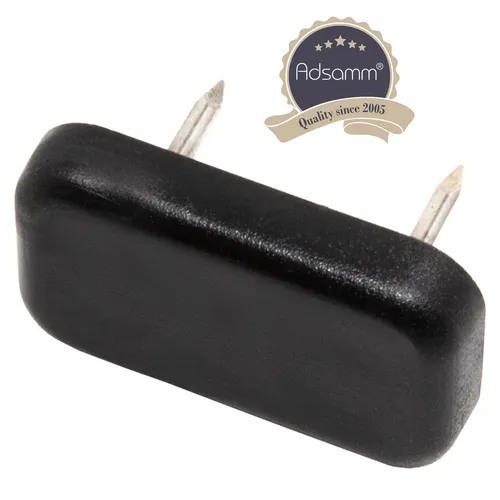 Kunststoffgleiter mit Nagel | 18x30 mm | Schwarz | rechteckig | Möbelglei... 4 x