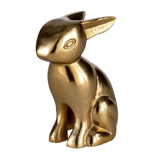 EGLO LIVING Osterdeko Hase Vohilava, Deko Figur Ostern Frühling, Frühlingsdeko Osterhase, Elegante Tischdeko, Osterfigur aus Aluminium in Gold, 15,5 cm