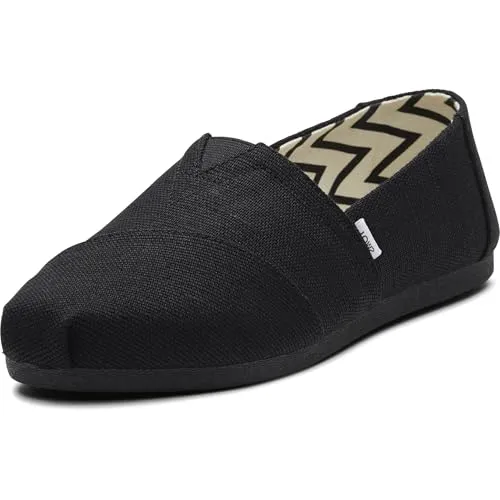 Toms Alpargata Classic Schwarz - Stylische Alpargata Classic von Toms für Damen, aus nachhaltig produziertem Heritage-Canvas. Bequem und einfach anzuziehen, ideal für umweltbewusste Modebewusste.