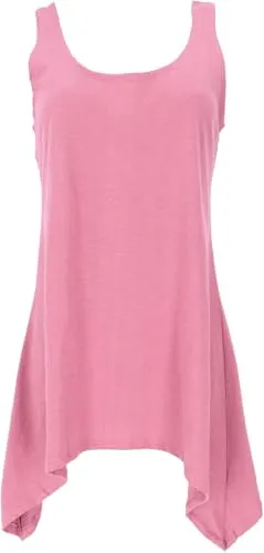 GURU SHOP Schlichtes Natürliches Boho Festival Minikleid - Malve, Damen, Baumwolle, Size:S