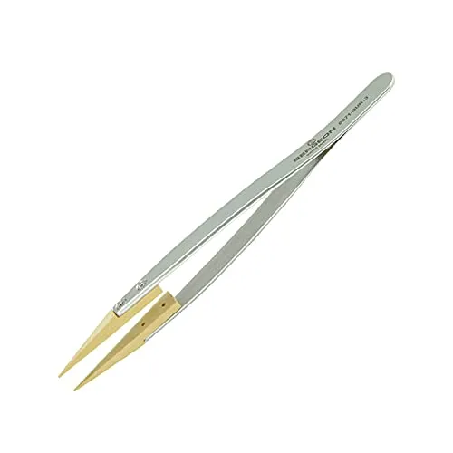 Bergeon Kornzange 6571-BUR-3, BUR Form 3 mit Holzspitzen - Präzise Kornzange mit auswechselbaren Holzspitzen von Bergeon. Ideal für Uhrmacher, bietet zuverlässigen Grip bei Reparaturen. Swiss Made Qualität für höchste Ansprüche. Länge: 130 mm.