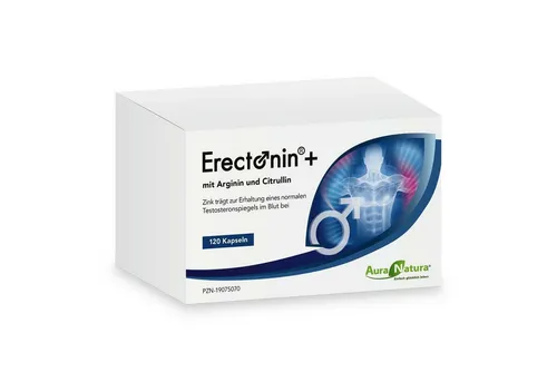 Aura Natura Erectonin Plus - L-Arginin Kapseln mit L-Citrullin - Aminosäuren Nahrungsergänzung mit 3000 mg L-Arginin und 281 mg L-Citrullin für optimale Durchblutung und Leistungssteigerung. Enthält auch Zink & Selen für zusätzliche Vitalität.