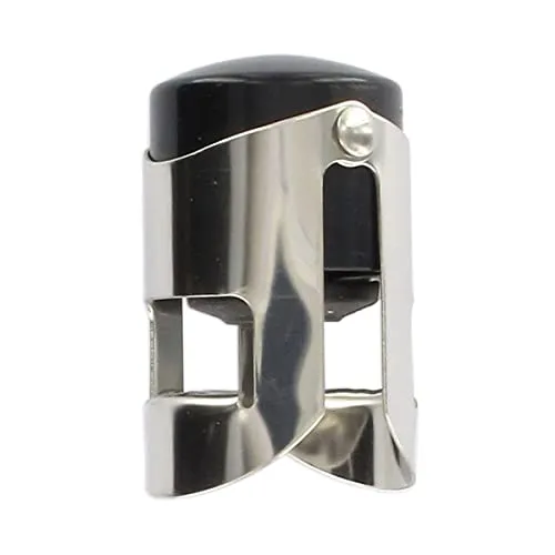 Fackelmann 49552 Bouchon à Champagne Bar Concept, Sektflaschenverschluss, Flaschenverschluss, Silikon 18/8, Edelstahl/Schwarz