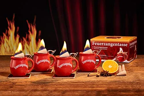 Feuerzangentasse 4er-Set, Rot in rot von Feuerzangentasse