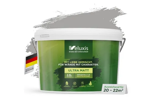 Veluxis Wandfarbe Universal - Farben für stilvolle Wohnräume – die matte Veluxis® Wandfarbe überzeugt mit starker Deckkraft, ist tropfarm und geruchsarm. Ideal für kreative Projekte in jedem Raum, auch für Kinderzimmer geeignet.