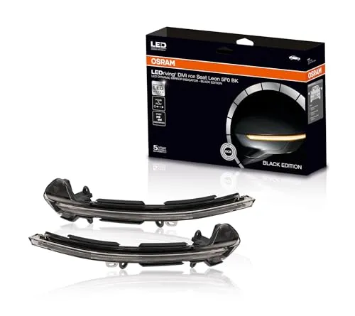 Osram LEDDMI 5F0 BK S LEDriving - Volldynamische LED Spiegelblinker Black Edition - Kfz-Blinkerbaugruppen mit OSRAM LEDs für Seat Leon 5F, bieten bis zu 200% mehr Licht und eine einfache Plug & Play Installation für optimale Sichtbarkeit.