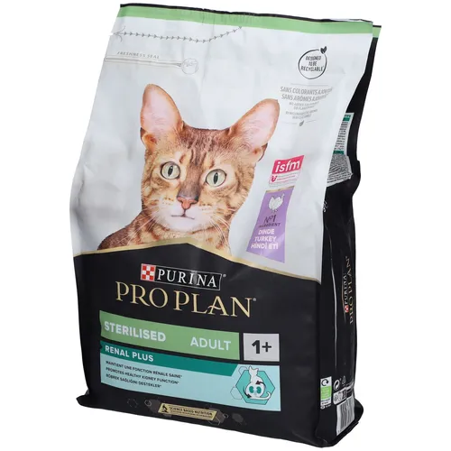 Purina Pro Plan Gato Sterilised Pavo - 3 KG - Katzenfutter für kastrierte oder sterilisierte Katzen, mit OptiRenal zur Unterstützung der Nierengesundheit und 41% hochwertigem Truthahnprotein.