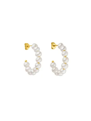 PURELEI Aina Ohrringe Gold - Elegante Creolen mit edlem Perlenbesatz aus 18K vergoldetem Edelstahl, perfekt für jeden Anlass und ein absolutes Must-Have für modebewusste Frauen.