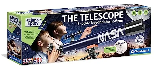 Clementoni Science & Games Telescope - Interaktives Spielzeug für Kinder, fördert die Astronomie-Interesse und das Lernen durch Experimentieren mit einem hochwertigen Teleskop.