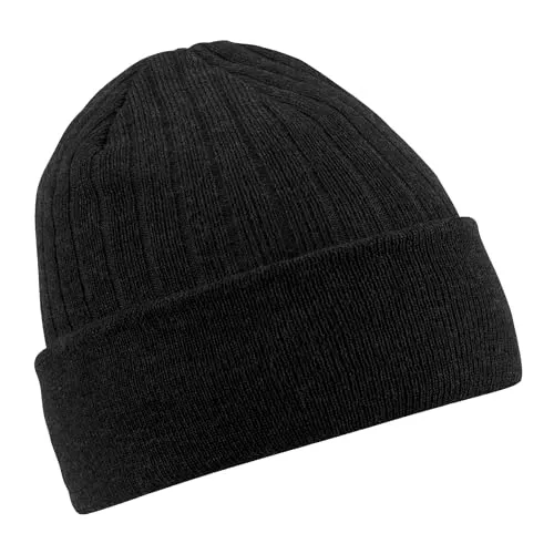 Beechfield Unisex B447. BLK Thinsulate Beanie, Schwarz, One Size