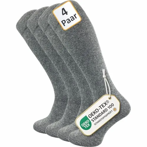 GAWILO Kompressionsstrümpfe für Damen & Herren (4 Paar) - Herren-Kniestrümpfe aus atmungsaktiver Baumwolle, ideal zur Verbesserung der Durchblutung und Linderung von Ermüdung bei langen Reisen oder Büroarbeit.
