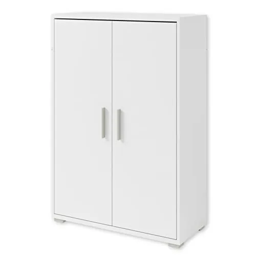 OFFICE LINE Aktenschrank in Weiß - Halbhoher Büroschrank mit 2 Türen - Modernes Büromöbel Komplettset - 79 x 114 x 35 cm (B/H/T)