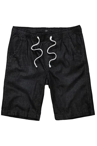 JP 1880 Herren Schlupfbermuda Bermudas, Schwarz, 6XL Große Größen EU - Herren-Shorts in vorgewaschener Denim-Optik mit elastischem Bund für optimalen Tragekomfort, ideal für lässige Freizeitlooks.