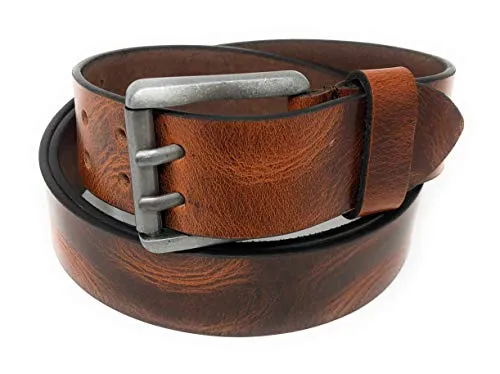 Herren Ledergürtel aus echtem Leder I Gürtel für Männer und Damen I 4 CM breit (Naturbraun, 145 cm)