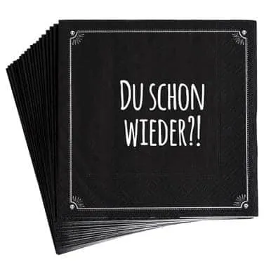 Pechkeks Servietten schwarz – Du schon wieder in schwarz von Pechkeks