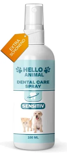 NEU: HelloAnimal® DENTAL Spray EXTRA SENSITIV für Hunde und Katzen – Dentalspray mit milder Formel für Mundgeruch - Zahnsteinentferner auch für Zwischenräume - Zahnreinigung und Zahnpflege
