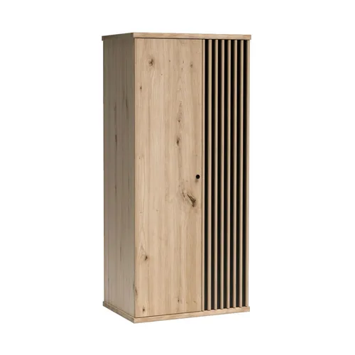 Beautysofa Kleiderschrank CAYA C-1, 2-türig mit Silent-Close - Kleiderschrank im modernen Loft-Design, mit Kleiderstange und variablen Einlegeböden. Wählbar mit oder ohne elegante schwarze Metallfüße für einfache Reinigung.
