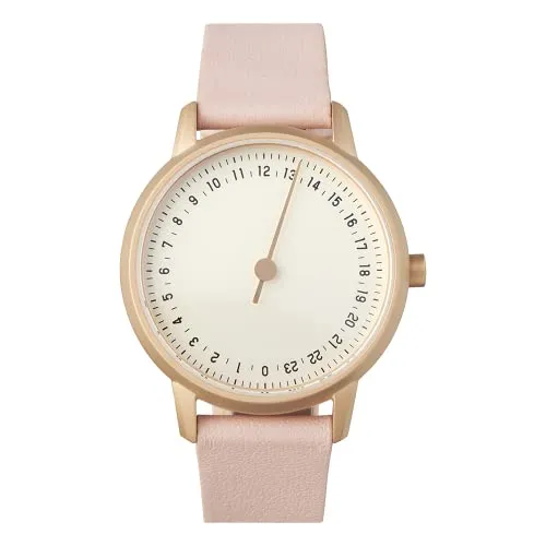 slow Round-S 13 - Pink Leather, Rose Gold Case, Silver-White Dial