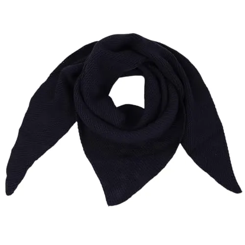 MIRROSI Dreieckstuch Strickschal warmer Dreiecksschal ca.180x72 cm, Leicht (Made in Italy, Uni Farbe), in tollen Farben 5% Alpaka Wolle (Navy)