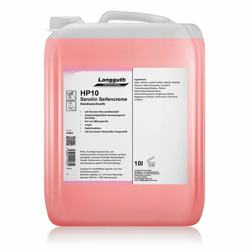 Langguth Sanolin HP10 Seife mild 10 Liter rosa Cremeseife Seifencreme Handseife