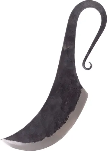 Gebrauchsmesser groß mit Lederscheide - Mittelalterliches Gebrauchsmesser aus handgeschmiedetem Kohlenstoffstahl, inklusive robuster Wildlederscheide. Perfekt für Camping und Outdoor-Aktivitäten.