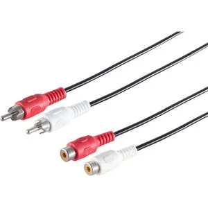 S-Conn Audiokabel 40204, 2,5m, 2x Cinch / 2x Cinch-Buchse, Stereo