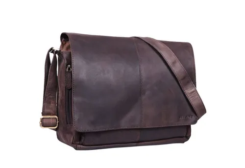 STILORD 'Alex' Vintage Ledertasche für 15,6 Zoll Laptops in braun von STILORD