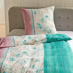 Traumschlaf Soft-Touch Mikrofaser Bettwäsche Fiori grün 155x220 cm + 80x80 cm - grün;lila