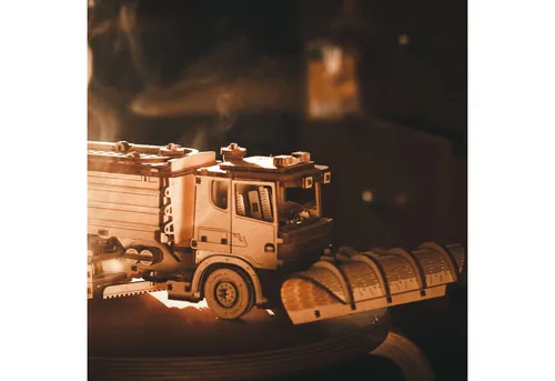 Eco Wood Art Modellbausatz Eco-Wood-Art Mechanischer LKW Schneeräumer Mechanisches Holzpuzzle, (417-tlg)
