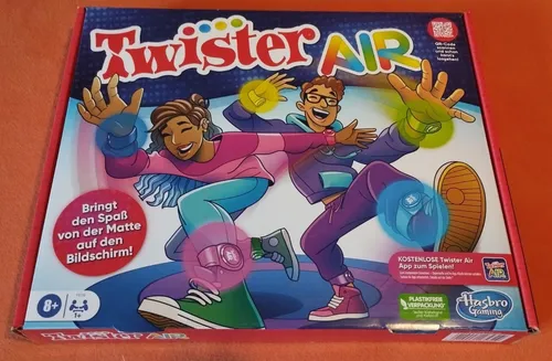Hasbro Twister Air Spiel - AR Bewegungsspiel für 1 oder mehr Spieler, mit kostenloser App und bunten Bändern für interaktiven Spaß ab 8 Jahren