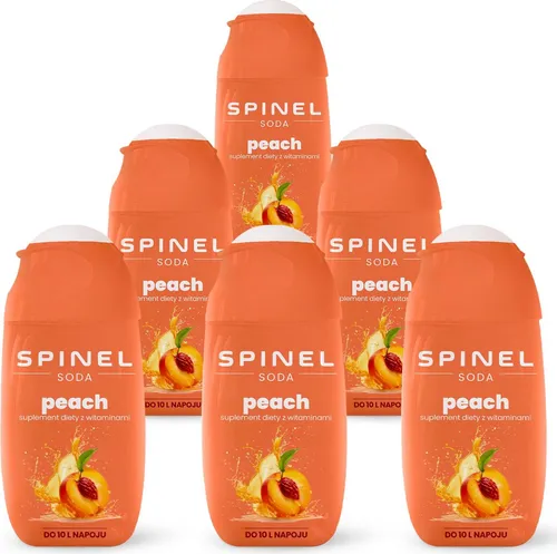 Spinel Soda Pfirsich Sirup 65ml, 6 Stück für SodaStream Wassersprudler