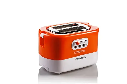 Ariete 159 Toasttime Toaster - Toaster für 2 Scheiben, 9 Bräunungsstufen und 3 Funktionen. Genießen Sie perfekt gebräuntes Brot und einfaches Reinigen dank der herausnehmbaren Krümelschublade.