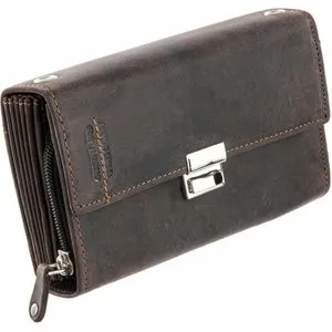 Greenland Nature Westcoast Geldbörse Leder 17 cm sattelbraun - Kellnerbörse aus naturbelassenem, ölgewaschenem Leder, stilvoll und nachhaltig für den modernen Mann