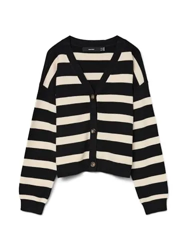 Vero Moda Strickjacke VMSABA FULL NEEDLE LS V-NECK CARDI NOOS - Stylische Damen Strickjacke in V-Form, ideal für lässige und schicke Outfits. Der hochwertige Strickstoff sorgt für Wärme und Tragekomfort, perfekt für jede Gelegenheit!