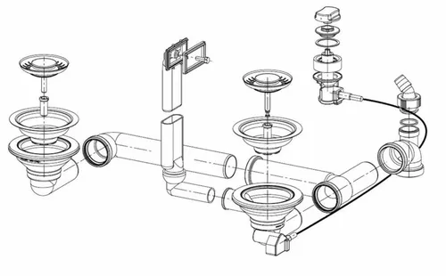 FRANKE Einbauspüle FRANKE Ab- u.Überlaufgarmitur Excenterbedienung EFX 621 / SKX 621