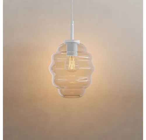 s.luce Hängeleuchte Klar Oval 18 cm - Moderne Pendelleuchte aus mundgeblasenem Glas, ideal für kreative Lichtgestaltung. Erhältlich in verschiedenen Farben und Größen, passt sich flexibel jedem Raum an.