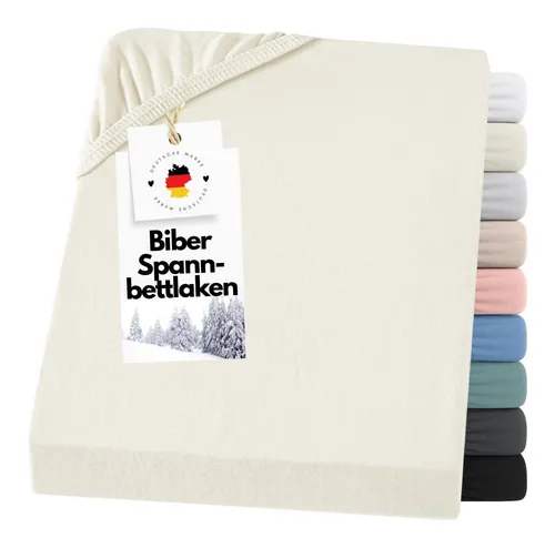 Carpe Sonno Biber Spannbettlaken 90x200 Creme - Hochwertiges Biber Spannbettlaken aus reiner Baumwolle, ideal für kalte Nächte. Das gemütliche und formstabile Flanell sorgt für optimalen Wärmeausgleich und ein angenehmes Schlafgefühl.