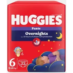 Huggies Overnight Windeln für die Nacht, Größe 6 (15-25 kg), saugfähige Windeln für die Nacht, Disney-Design, Packung mit 22 Höschen