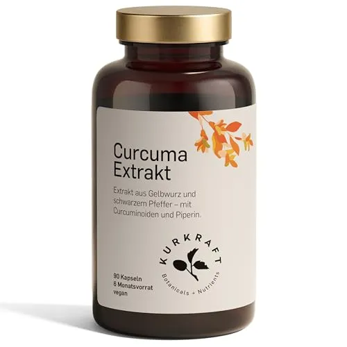 Kurkraft© Curcuma Extrakt 90 St - Hochwertige Kapseln für Ihr Wohlbefinden - Nahrungsergänzungsmittel mit hochwertigem Curcuma Extrakt, unterstützt die Gesundheit und ist rezeptfrei erhältlich.