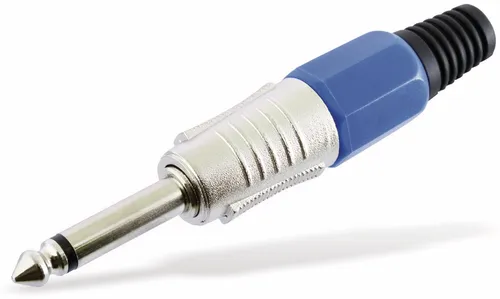 Klinkenstecker, 6,3mm, mono, blau